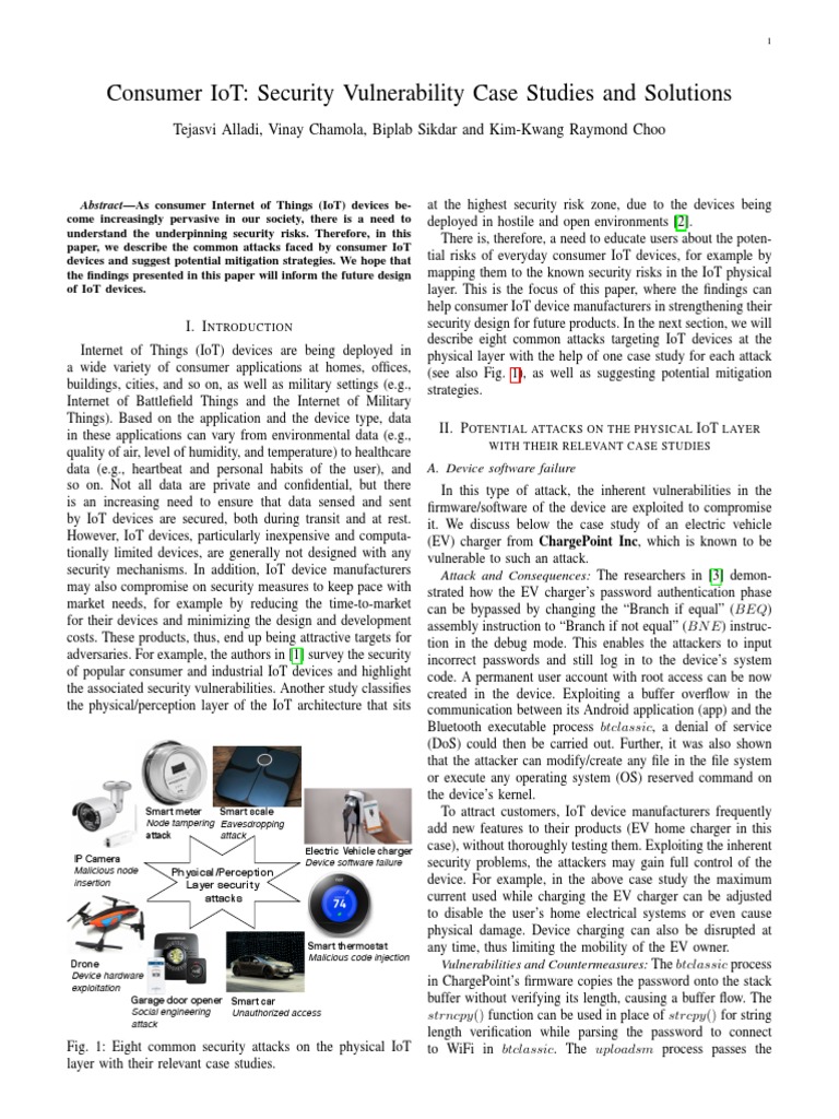 Consumer Iot: Security Vulnerability Case Studies and Solutions | PDF ...
