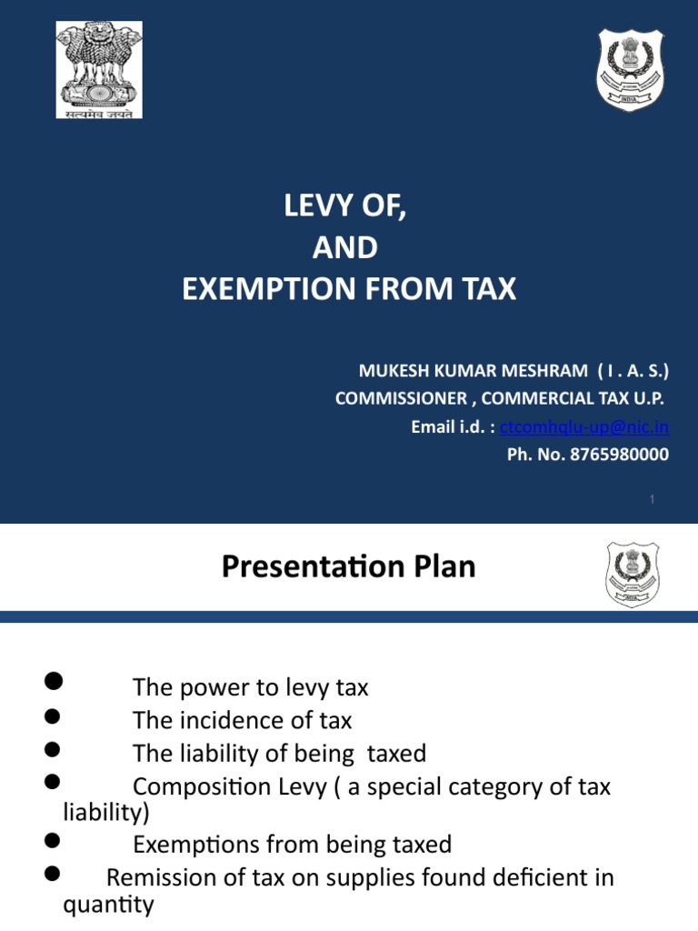 Levy Of, AND Exemption From Tax PDF Taxes Value Added Tax