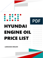 Hyundai Engine Oil Price List