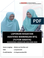 Laporan Kegiatan Asistensi Bimbingan BTQ (Tutor Sebaya) Mahasiswa 2019-2020