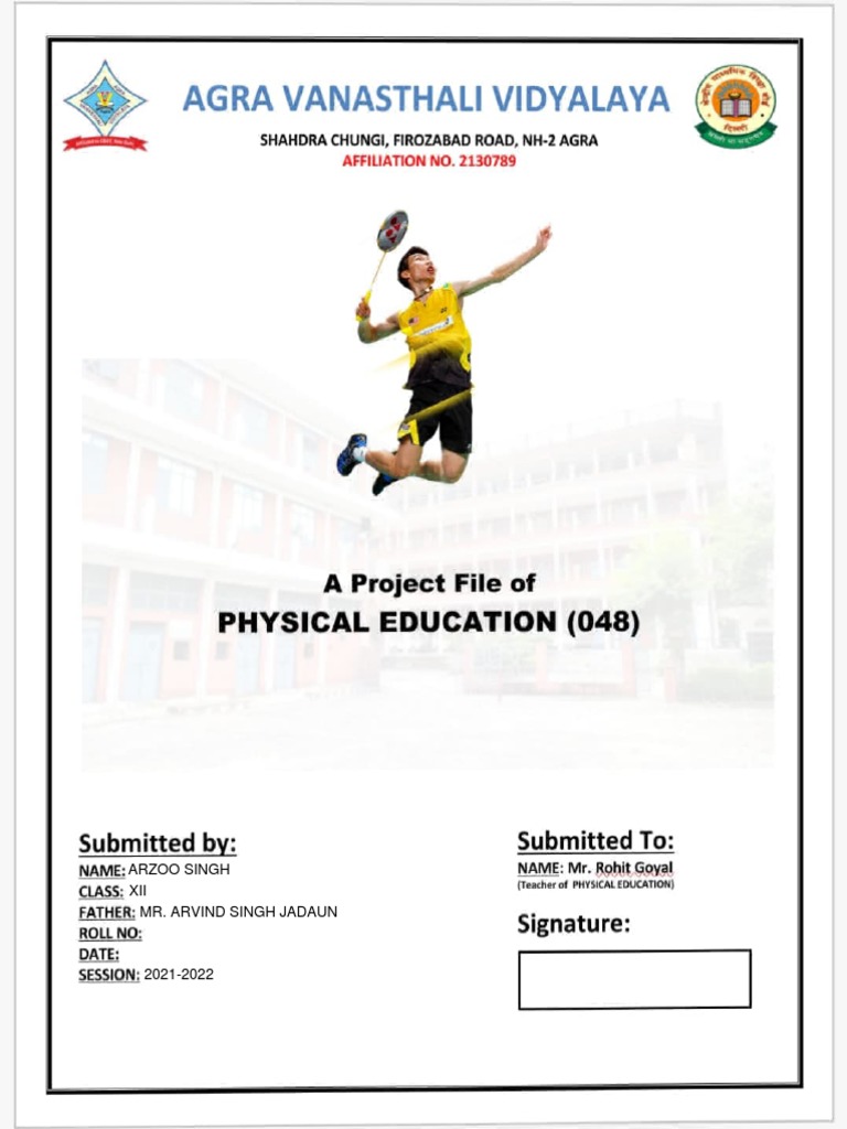 Class 12 Physical Education Project File | PDF | Racquet Sports | Sports