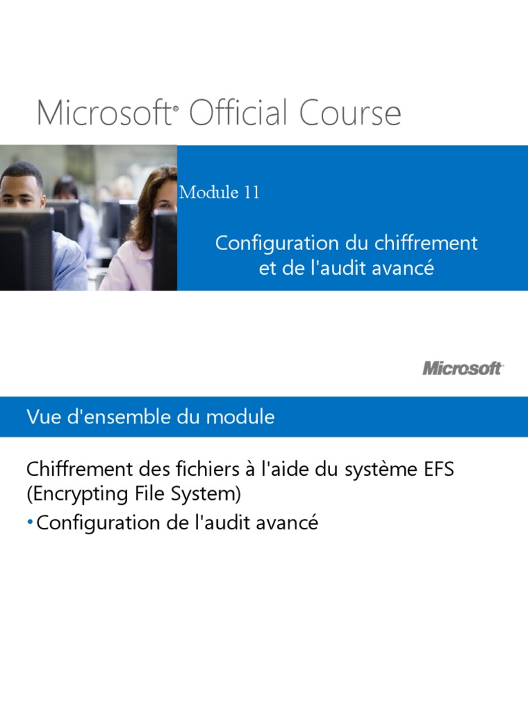Microsoft Official Course: Configuration Du Chiffrement Et de L'audit ...