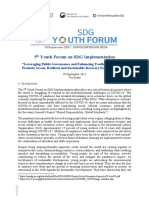 5th Youth Forum On SDG Implementation Concept Note and Agenda