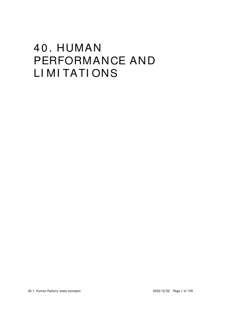 Human Performance and Limitations | PDF | Hypoxia (Medical) | Breathing