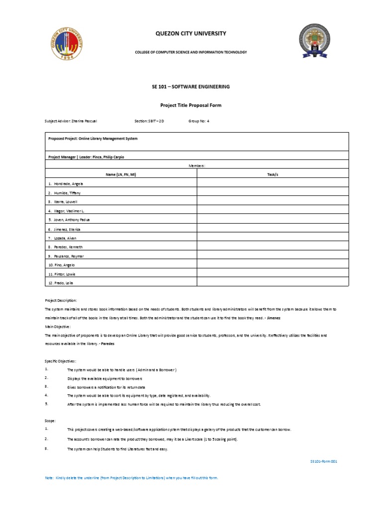 Online Library Management System Proposal | PDF | Libraries | Software