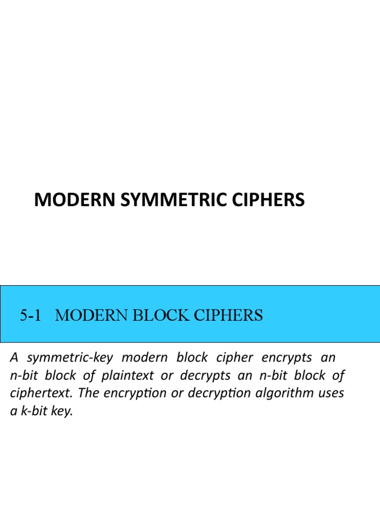 Modern Block Cipher Overview | PDF | Cipher | Cryptography