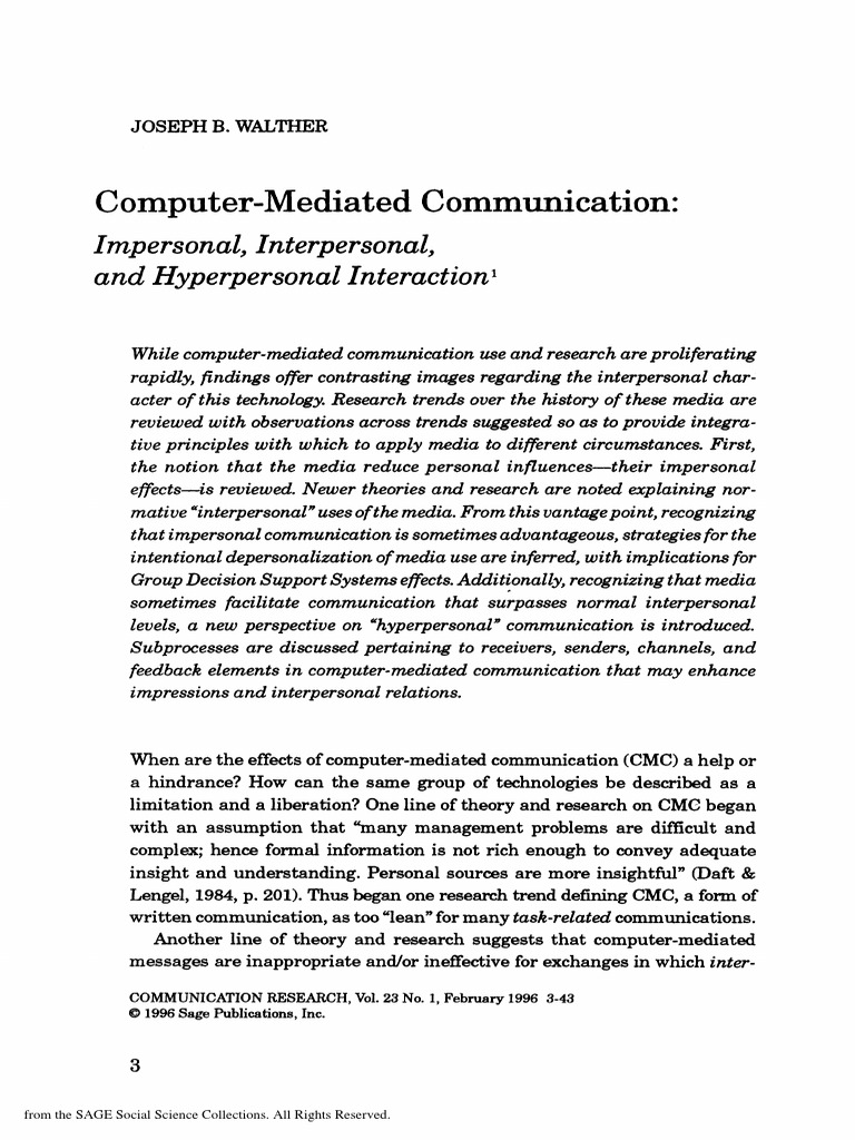 Computer Mediated Communication Pdf