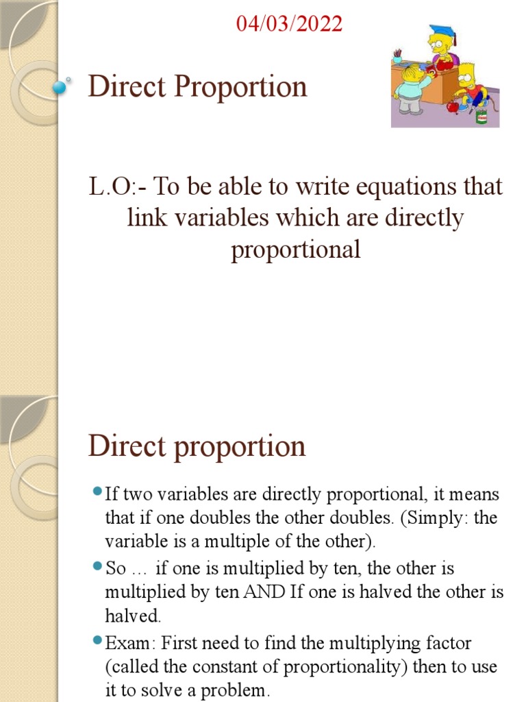 Understanding Direct Proportion | PDF | Mass | Variable (Mathematics)