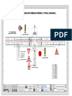 Minor junction design with median opening