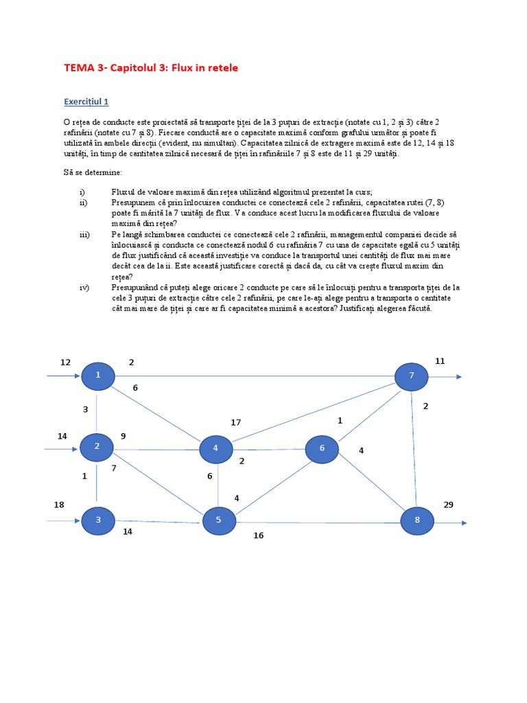 Tema 3 - Flux in Retea | PDF