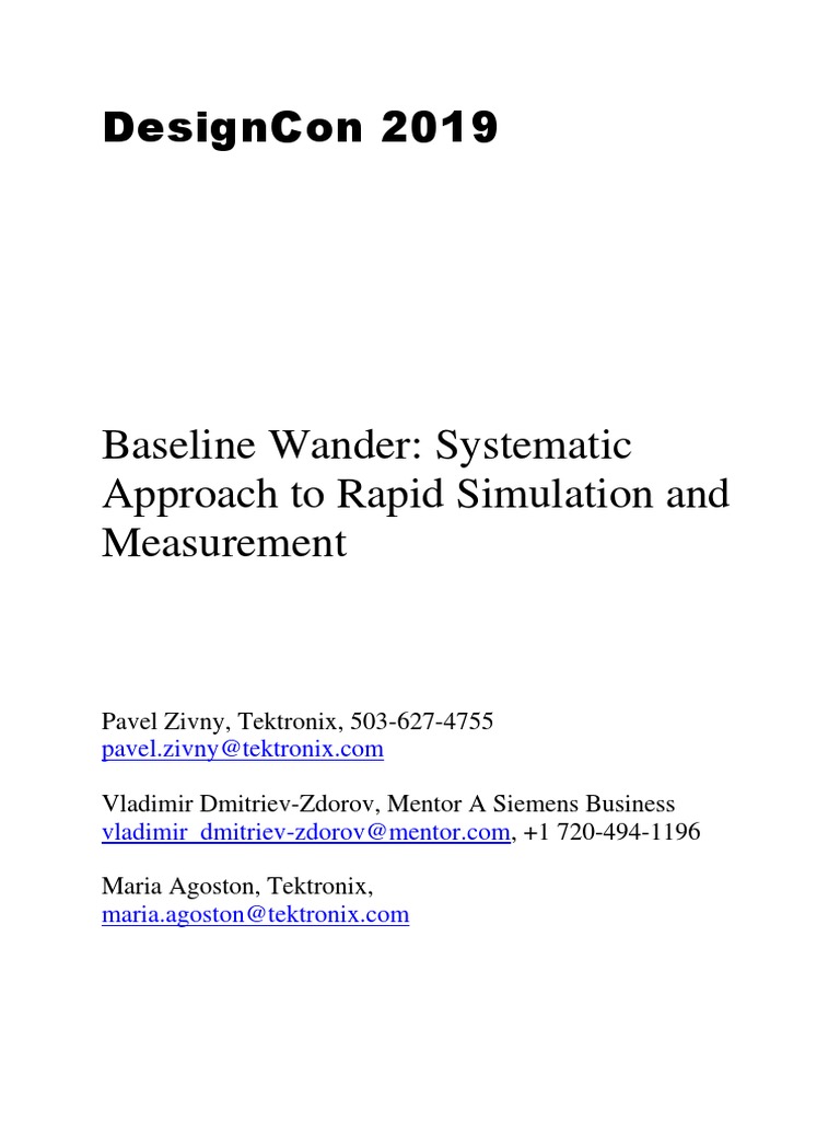 Designcon 2019 Baseline Wander Systematic Approach To Rapid