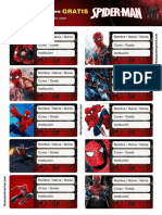 Etiquetas Escolares Spiderman Hombre Arania Editables Gratis