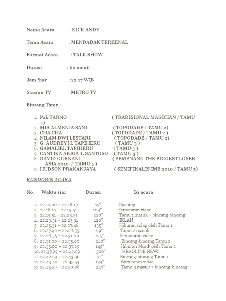 Rundown | PDF