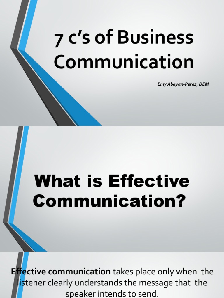 7 Cs of Business Comm | PDF | Communication | Verb