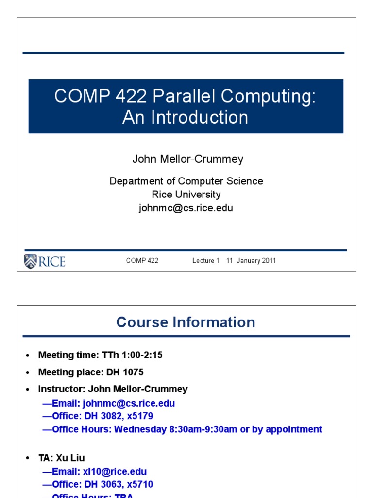 Parallel Computing Course Guide | PDF | Parallel Computing | Multi Core ...