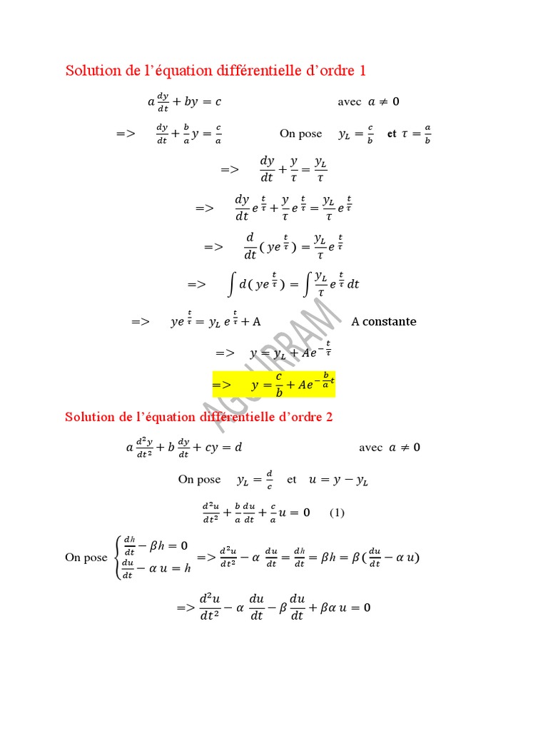 Solutions des équations différentielles | PDF | Équations | Objets ...