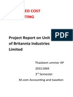 Britannia Cost Accounting Analysis