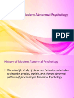 History of Modern Abnormal Psychology
