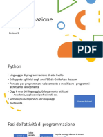 Programmazione in Python Lezioni