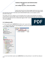 COMP1638: Database Management and Administration Lab 5 Creating and Configuring Users, Roles and Profiles