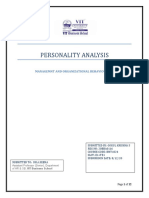 Personality Analysis: Managemnt and Organizational Behaviour