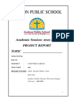 Godson Public School: Academic Session: 2021-2022 Project Report Topic