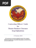 Contracting Officers' Guide For Theater Business Clearance, Iraq - Afghanistan, 15 OCT 10