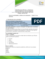 Guía de actividades y rúbrica de evaluación - Unidad 1- Tarea 2 - Los factores 