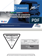 Manual de Garantía y Mantenimiento Piaggio Apé City Xtra