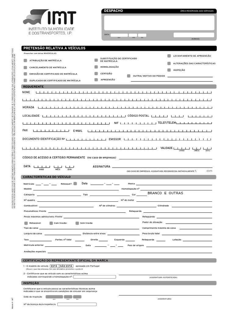 IMT - Formulário Mod 9 IMT - Editavel | PDF