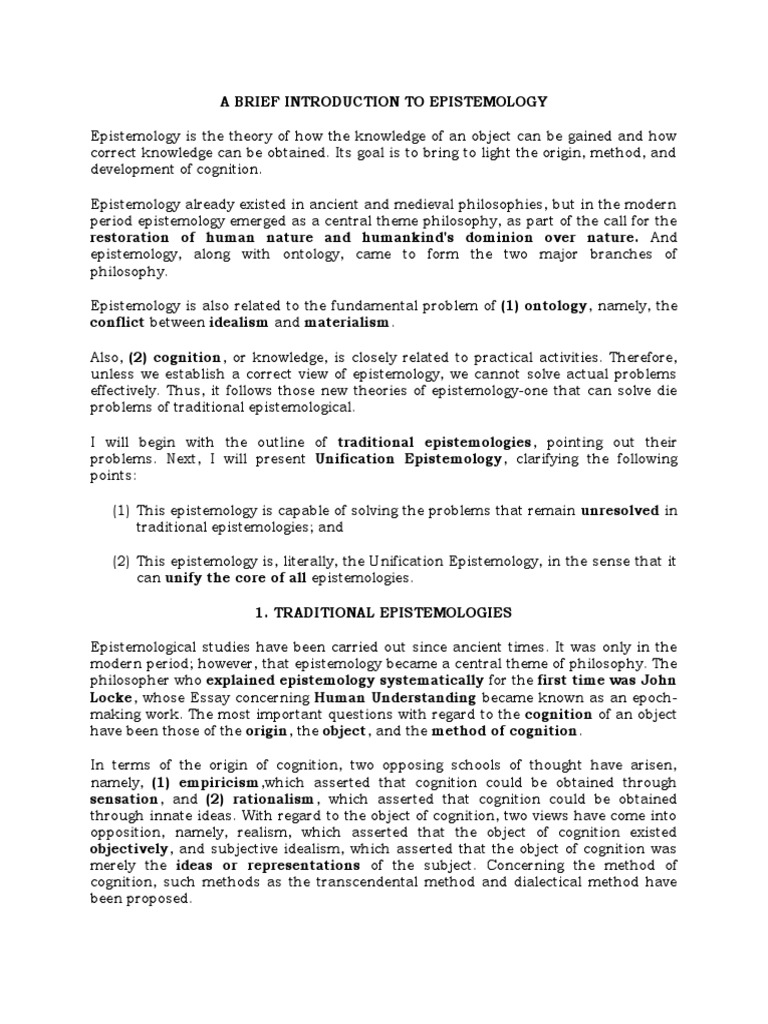 4 A Brief History of Epistemology Edtd | PDF | Idea | A Priori And A ...
