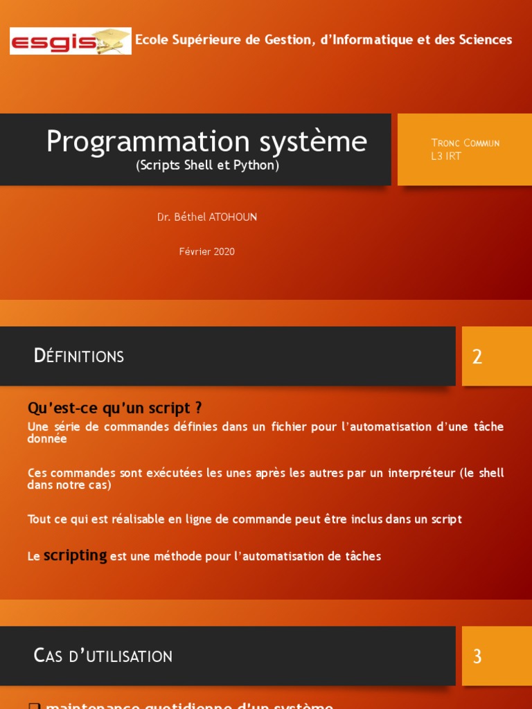 Pages de Shell Script L3IRT 2021 (Première Partie) | PDF