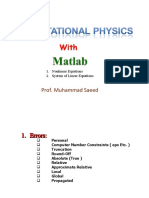 Prof. Muhammad Saeed: 1. Nonlinear Equations 2. System of Linear Equations