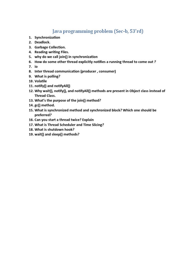 Java Programming Problem (Section - B) | PDF | Games & Activities ...