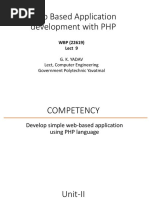 Web Based Application Development With PHP: WBP (22619) Lect 9