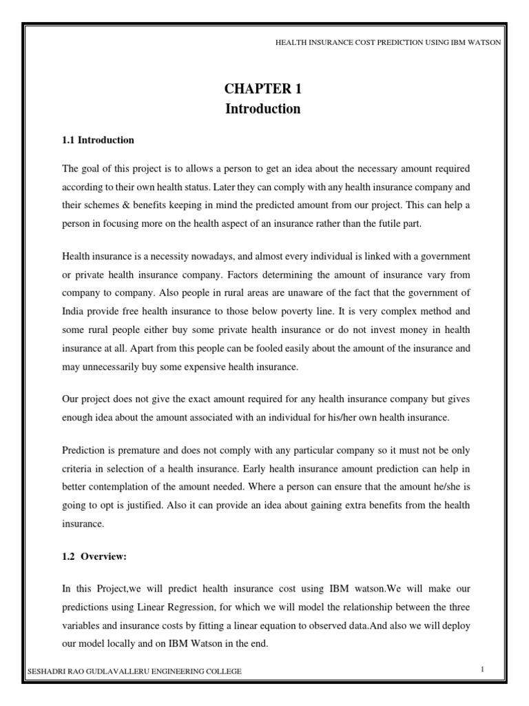 Health Insurance Cost Prediction Using IBM Watson PDF Software Engineering Software