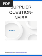 Supplier Question-Naire: © Distributed by Under A