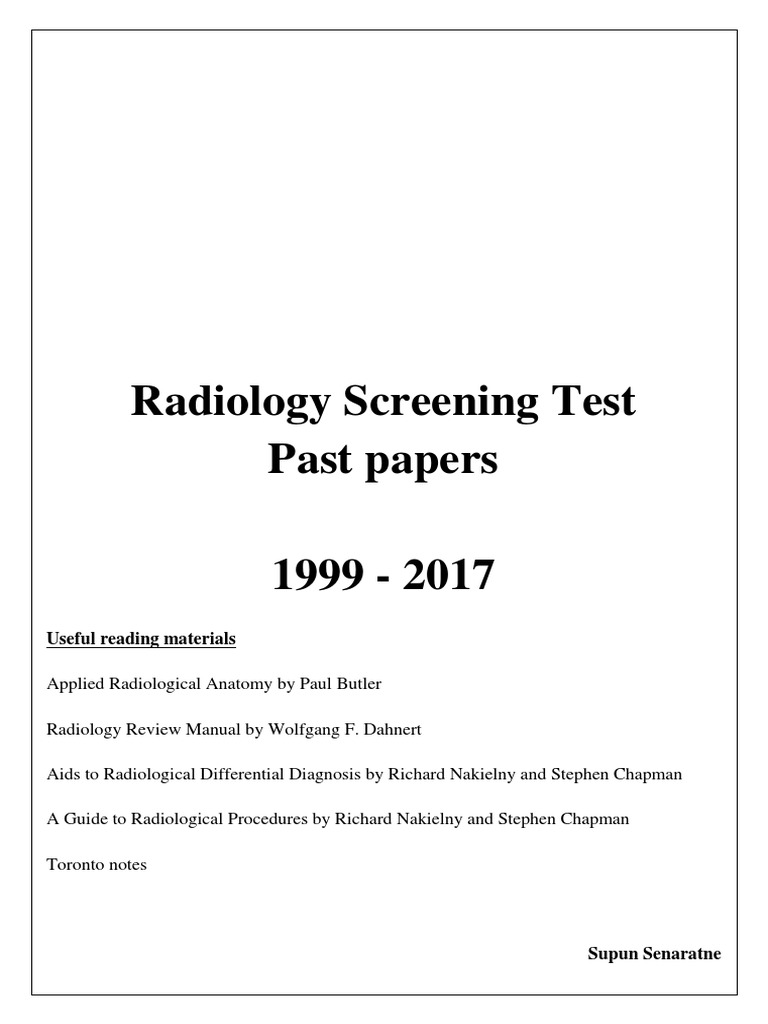 Radiology Review: A Comprehensive Guide to Past Papers and Reading ...