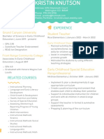 Green and Yellow Playful Primary School Teacher Resume