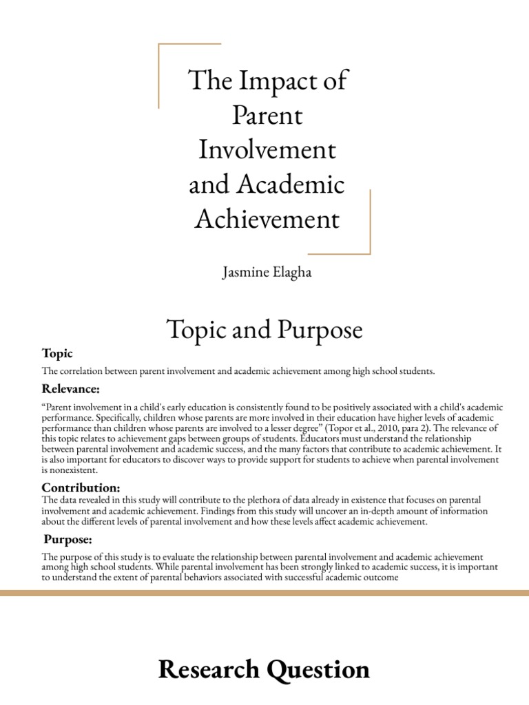 The Impact of Parent Involvement and Academic Achievement | PDF ...