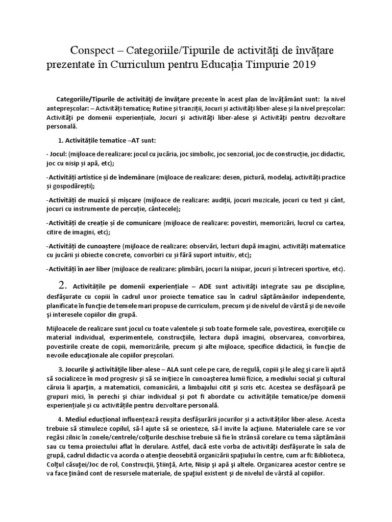 Conspect Curriculum | PDF
