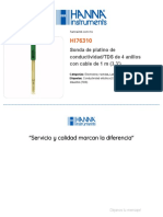 Sonda de platino de conductividad_TDS de 4 anillos con cable de 1 m (3.3’) _ HANNA® instruments México