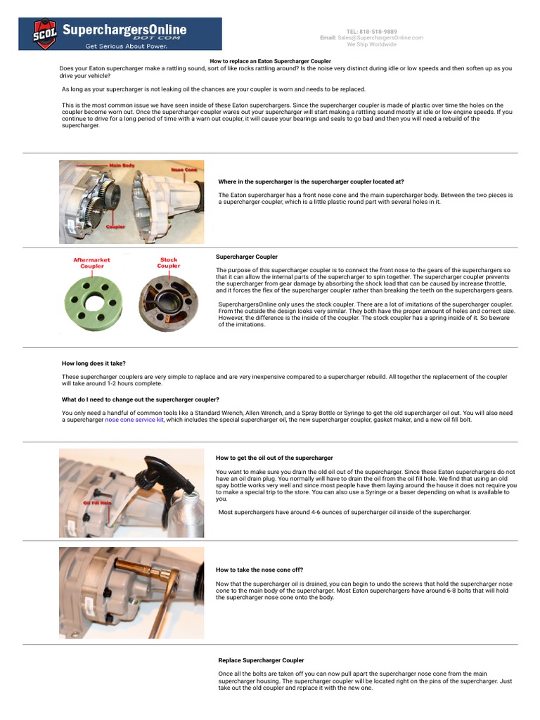 How To Replace An Eaton Supercharger Coupler