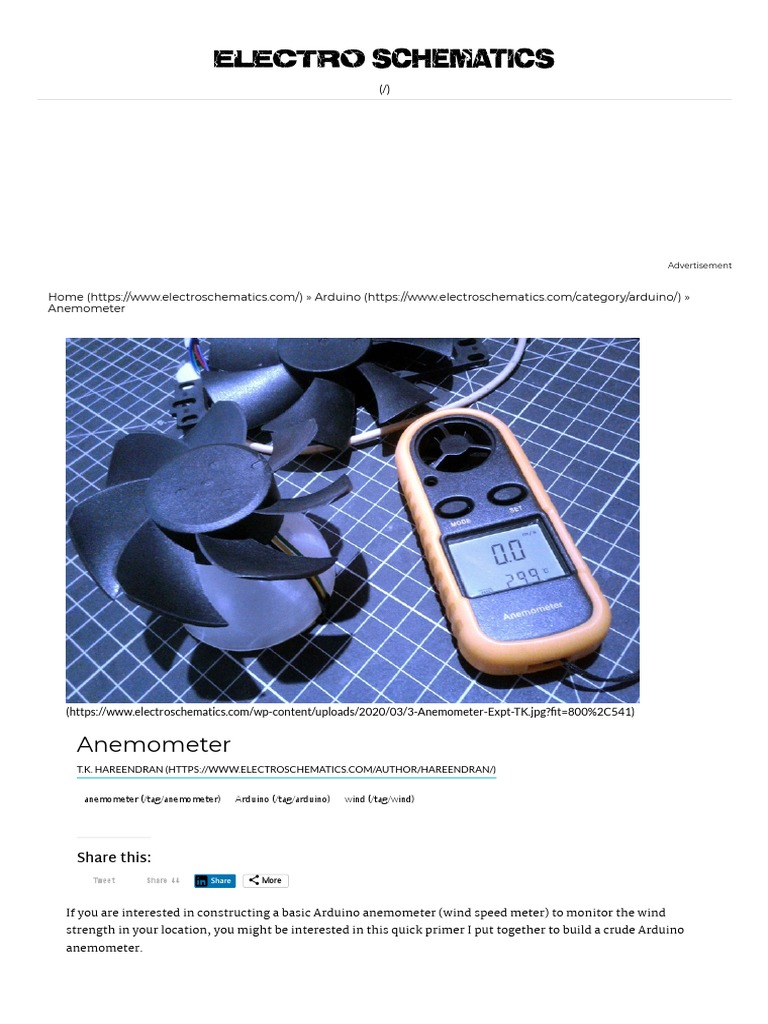 Anemometer 1 PDF Electrical Engineering Electricity