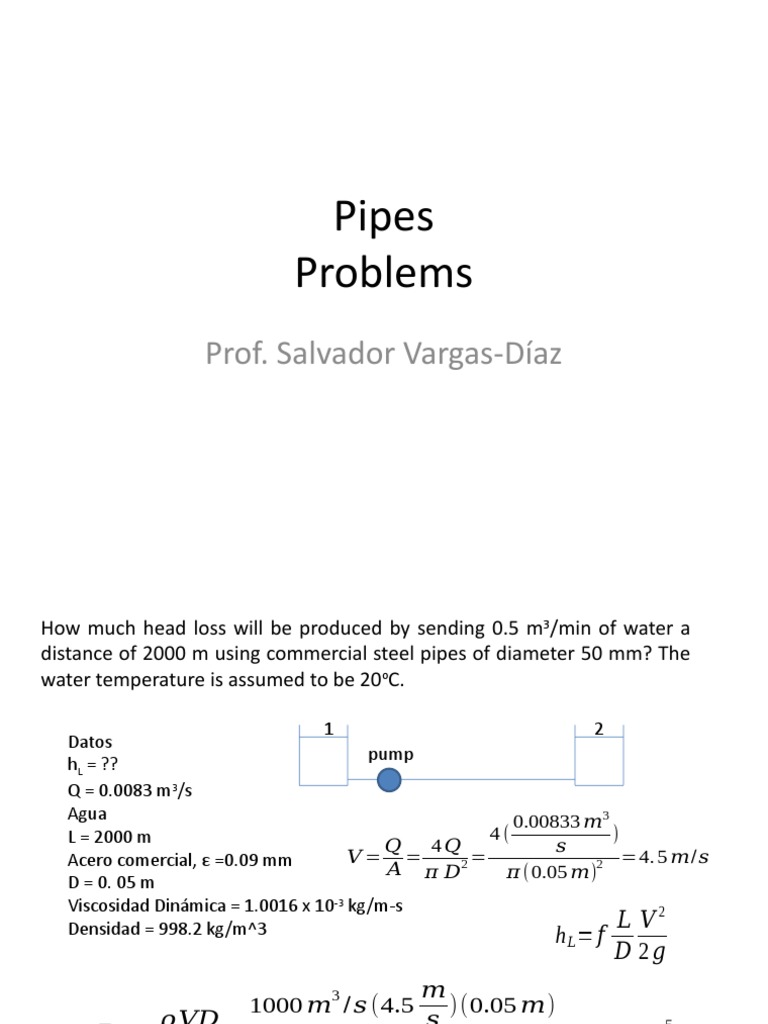 Pipe Flow Calculations and Analysis | PDF | Civil Engineering | Hydraulics