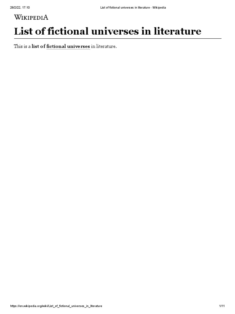 List of Fictional Universes in Literature Wikipedia PDF Fafhrd