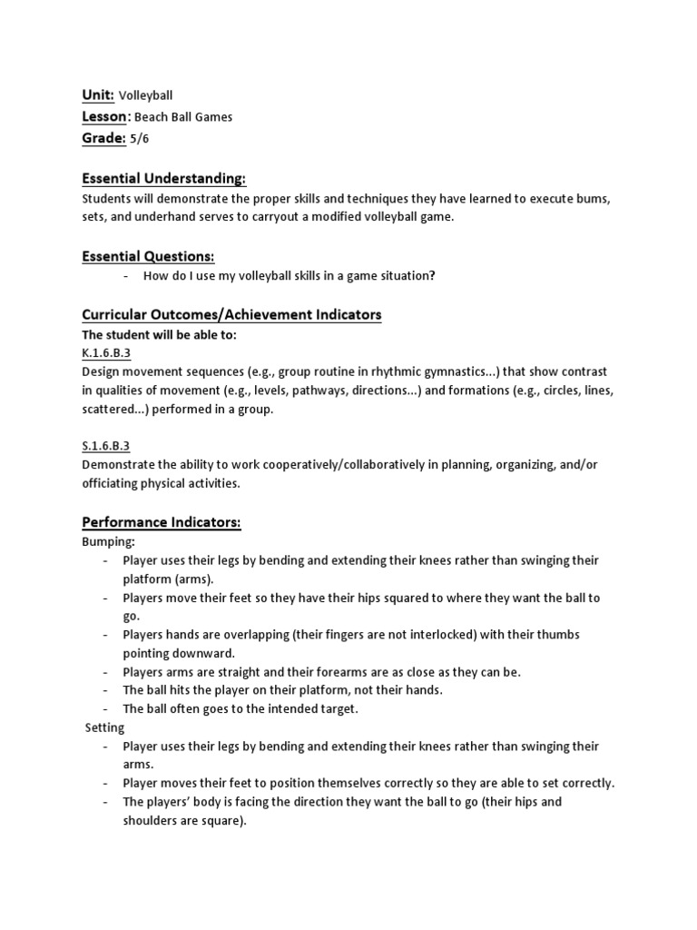 Lesson Plan 5 Beach Ball Games PDF