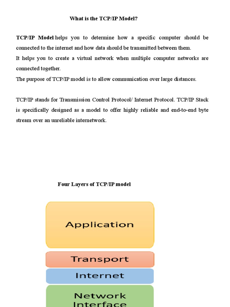 What Is The TCP/IP Model? TCP/IP Model Helps You To Determine How A ...