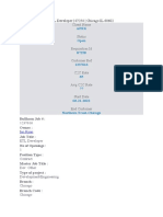 ETL Developer - 87258 - Chicago IL 60602: Apex Open 87258 1237616 65 77 03-21-2022 Northern Trust-Chicago