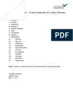 Ficha de Trabalho - Funcionamento Do Corpo Humano